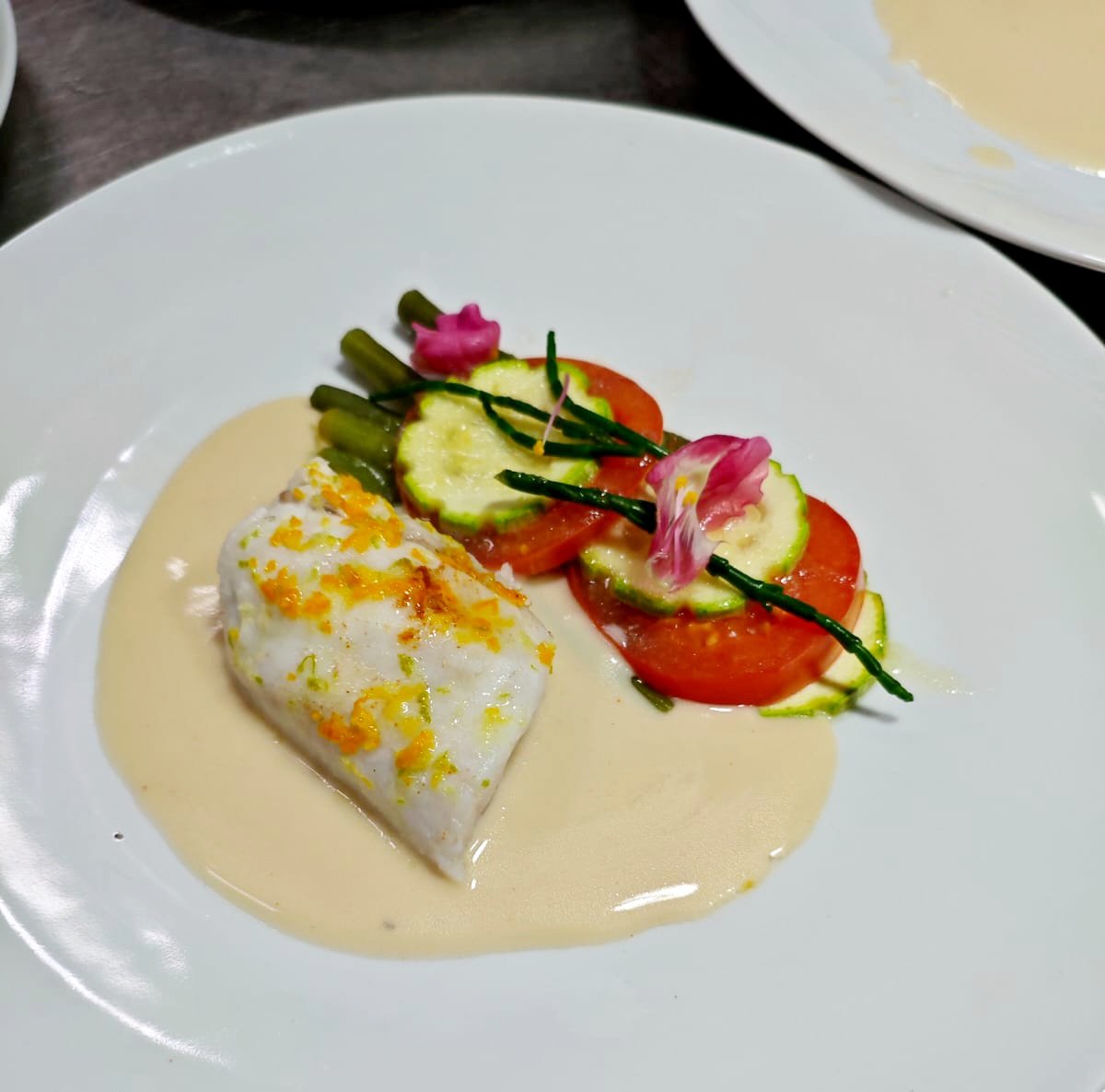 Menu chef privado chupito de bacalao a la infusion de oliva y ajo