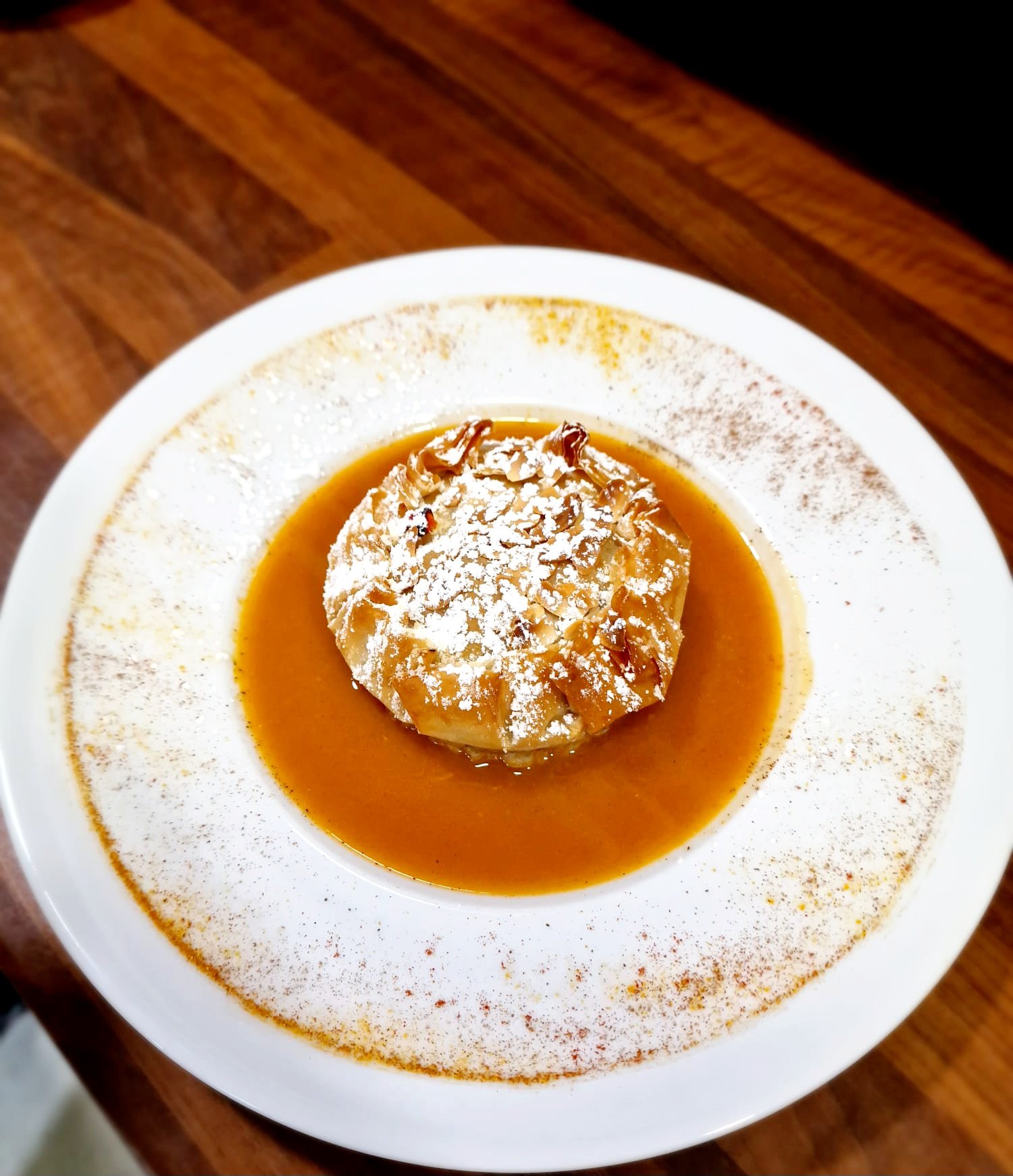 Menu chef privado tarta tatin de manzana Royal y hojaldre