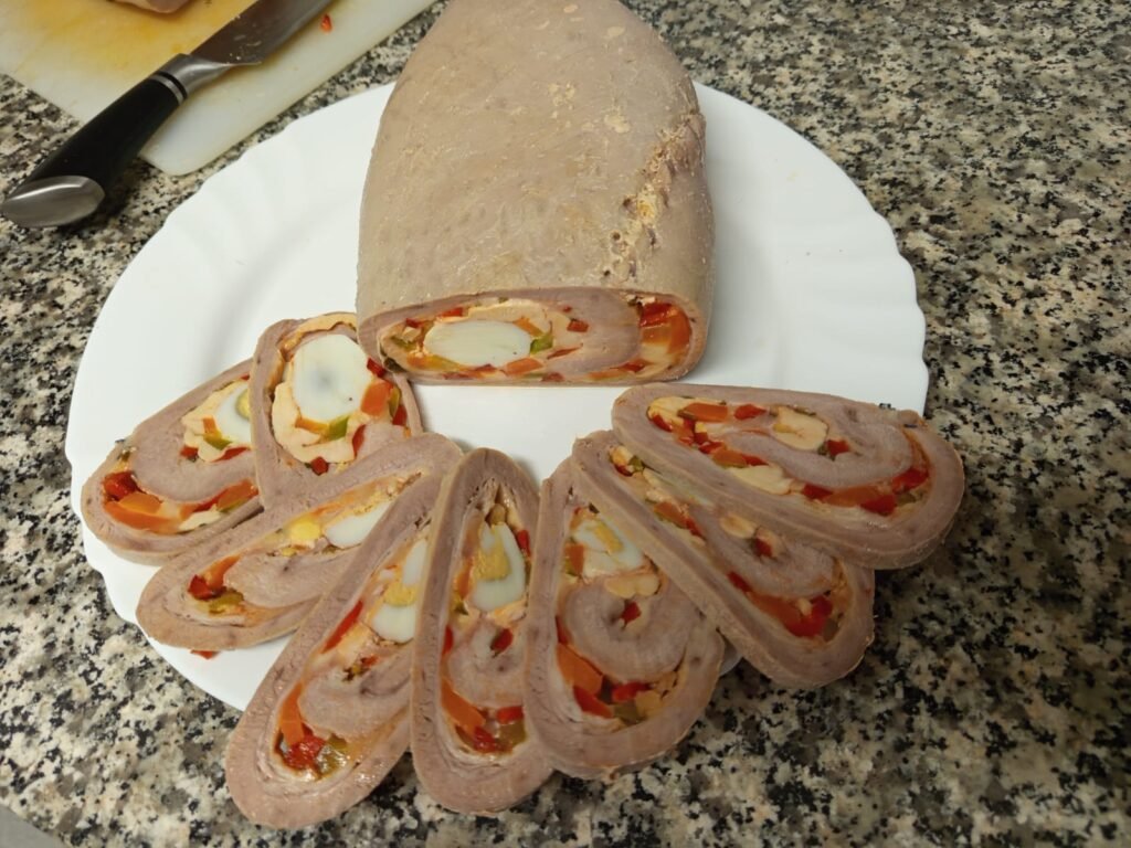 Menu chef privado matambre relleno de huevo y verduras